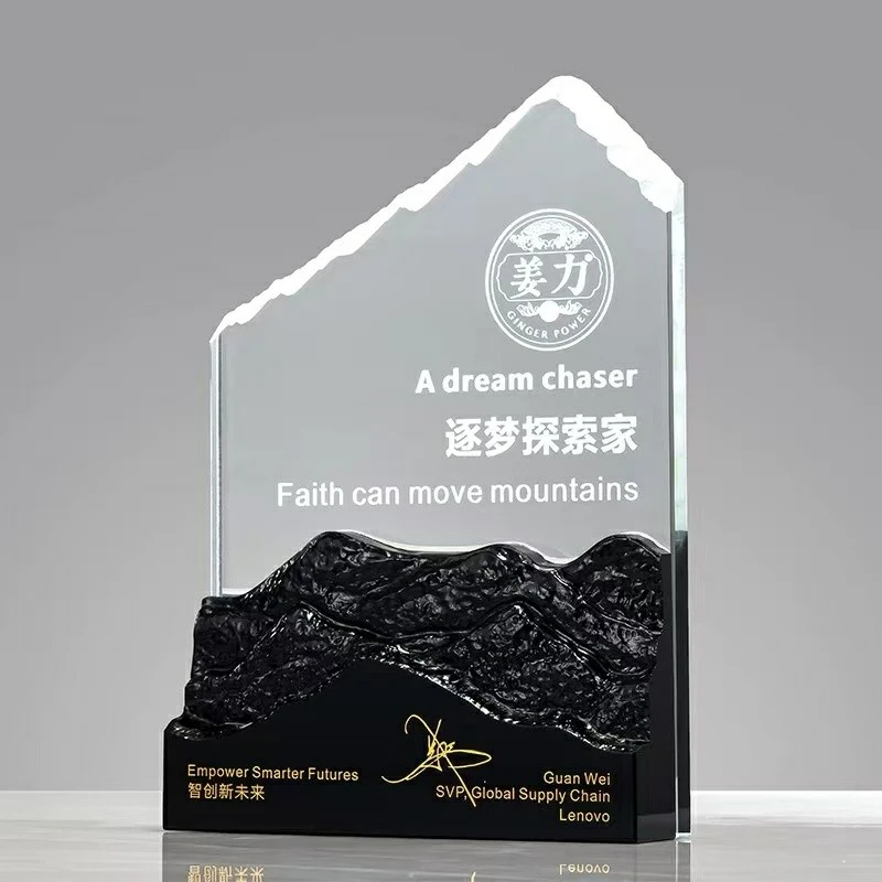 Corporate Glass Medal high quality